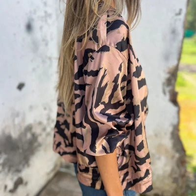 Merna™ - Zebra mönstrad Bomberjacka