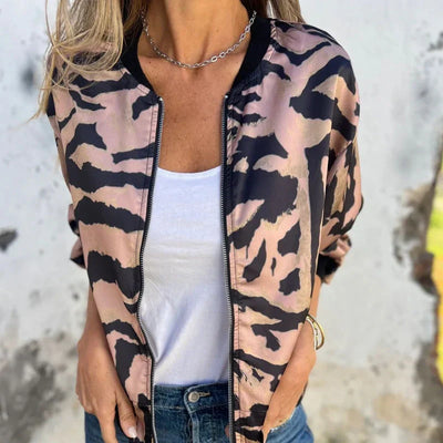 Merna™ - Zebra mönstrad Bomberjacka