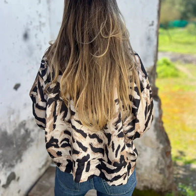 Merna™ - Zebra mönstrad Bomberjacka