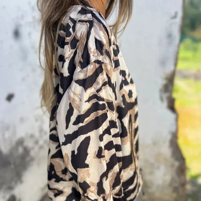 Merna™ - Zebra mönstrad Bomberjacka